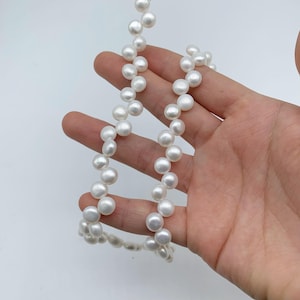 50% OFF Freshwater pearl 7-8mm nugget pearl strand, small pearls, center drilled pearls, white pearls, natural freshwater pearls