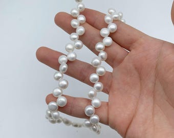 Collar Largo De Perla Negra Natural Con Amuletos Tibetanos