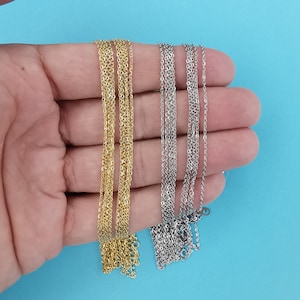 5pcs Stainless Steel Chain Necklace, Wholesale 45cm Chains, Silver Chain, Wholesale Stainless Steel Chain, Necklace Supplies, Gold, Silver