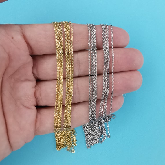 5pcs Stainless Steel Chain Necklace, Wholesale 45cm Chains, Silver Chain,  Wholesale Stainless Steel Chain, Necklace Supplies, Gold, Silver 