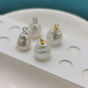 4A 10-11 mm 1個ティアドロップバロックパールペンダント、天然淡水バロックパール、ネックレスやチャーム用のホワイトドロップレットパール