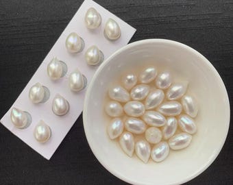 5A 1pc  8-10mm white teardrop baroque pearl, jewelry accessory, can be used as pearl pendant and earrings