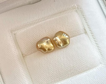 4A 4-12mm golden south sea keshi pearl, natural saltwater loose pearl with strong luster, single loose pearl beads or jewelry making