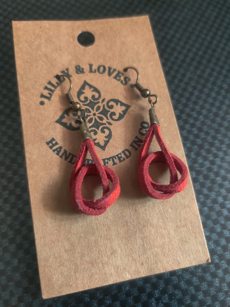 Aldea leather cord knot earrings image 4