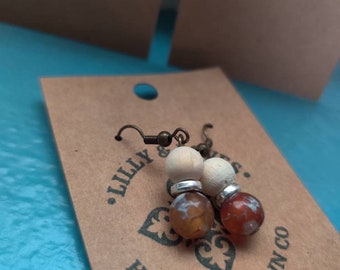 Harper wood bead earrings