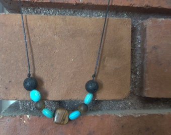 Walnut essential oil diffuser necklace