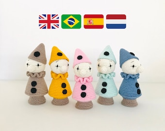Scandi Clown Crochet Pattern: Amigurumi Doll (PDF Pattern)