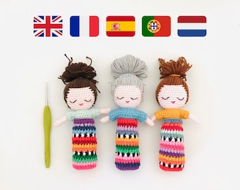 Worry Doll - CROCHET PATTERN - by oche pots - amigurumi - seamless design - English, Français, Español, Português, Nederlands