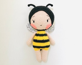 Myrtle the Bee - CROCHET PATTERN - by oche pots - amigurumi - doll - bee