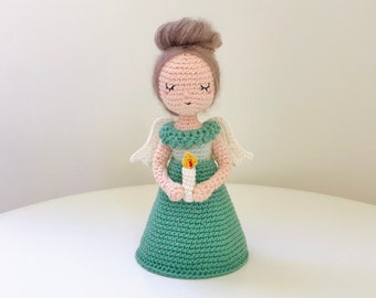 Ange de Noël avec bougie - MOTIF CROCHET par oche pots - amigurumi, modèle de poupée, tutoriel, sans couture, décoration de sapin, décoration, ornement