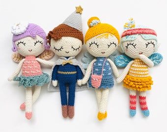 Fairies & Fantasy Doll Collection - Crochet PATTERN BUNDLE - Garden Fairy, Wizard, Tooth Fairy, Pixie - amigurumi - crochet - ochepots