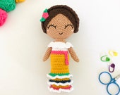 Ana María the Mexican Doll - CROCHET PATTERN - from the World of Dolls Collection - by oche pots - amigurumi - doll - peg doll - Mexico