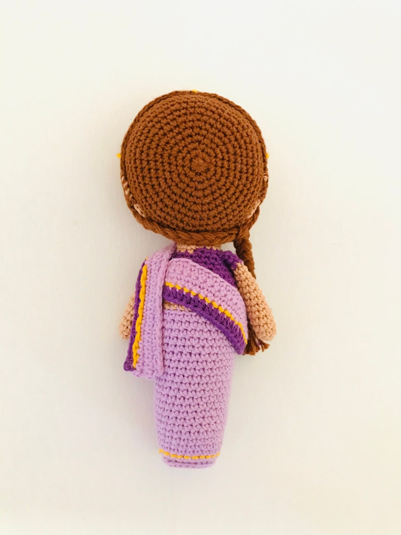 Priya the Indian Doll CROCHET PATTERN from the World of Dolls Collection by oche pots amigurumi doll sari peg doll image 3