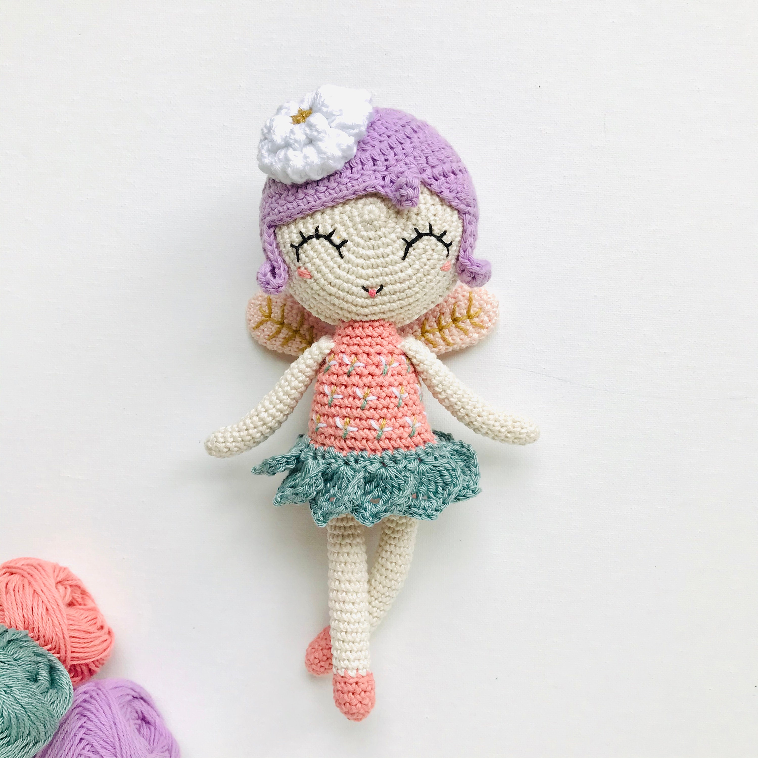 Hana the Garden Fairy CROCHET PATTERN From the Fairies & Fantasy Collection  Amigurumi Crochet Doll Oche Pots 