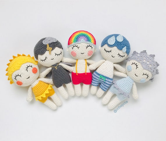 Sky Doll Series PATTERN BUNDLE Rainbow Boy Storm Girl Sunshine Snowflake  Rainy Days by Oche Pots Amigurumi Crochet -  Canada