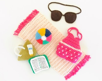 Amity's Beach Day Crochet Pattern: Doll Clothing & Accessories (PDF)