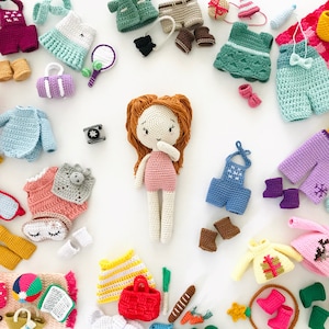 Adventures of Amity - The Complete Collection - CROCHET PATTERN BUNDLE - amigurumi, dressable doll, base doll, doll clothes and accessories