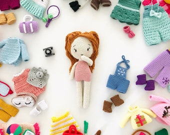 Adventures of Amity - The Complete Collection - CROCHET PATTERN BUNDLE - amigurumi, dressable doll, base doll, doll clothes and accessories