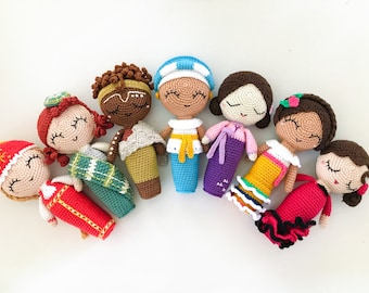 World of Dolls Collection (*B*) - PATTERN BUNDLE - crochet - amigurumi - Russia, Scotland, Australia, Brazil, Korea, Mexico, Spain