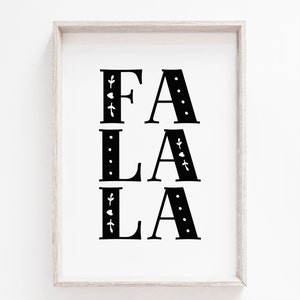 Citação Fa La La, impressão de parede de Natal, citação de férias, arte de parede de citações, impressões de Natal, decoração de férias, arte de parede de Natal, citação sazonal