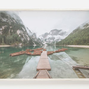 Lake Louise Wall Art, Canada Lake Print, Banff Park, Boats On Lake, Nordic Wall Art, National Park Print, Canadian Wall Art, Mountain Lake