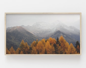 Samsung Frame TV Art | Mountain Art Frame Tv | Autumn Forest Print | Art for Samsung Frame Tv | Frame Art Tv | Samsung Art Frame