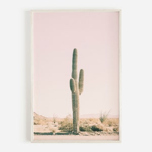 Pastell Saguaro Kaktus Druck, Wüste Druck, Saguaro Wandkunst, Wüste Kaktus Druck, rosa Boho Druck,