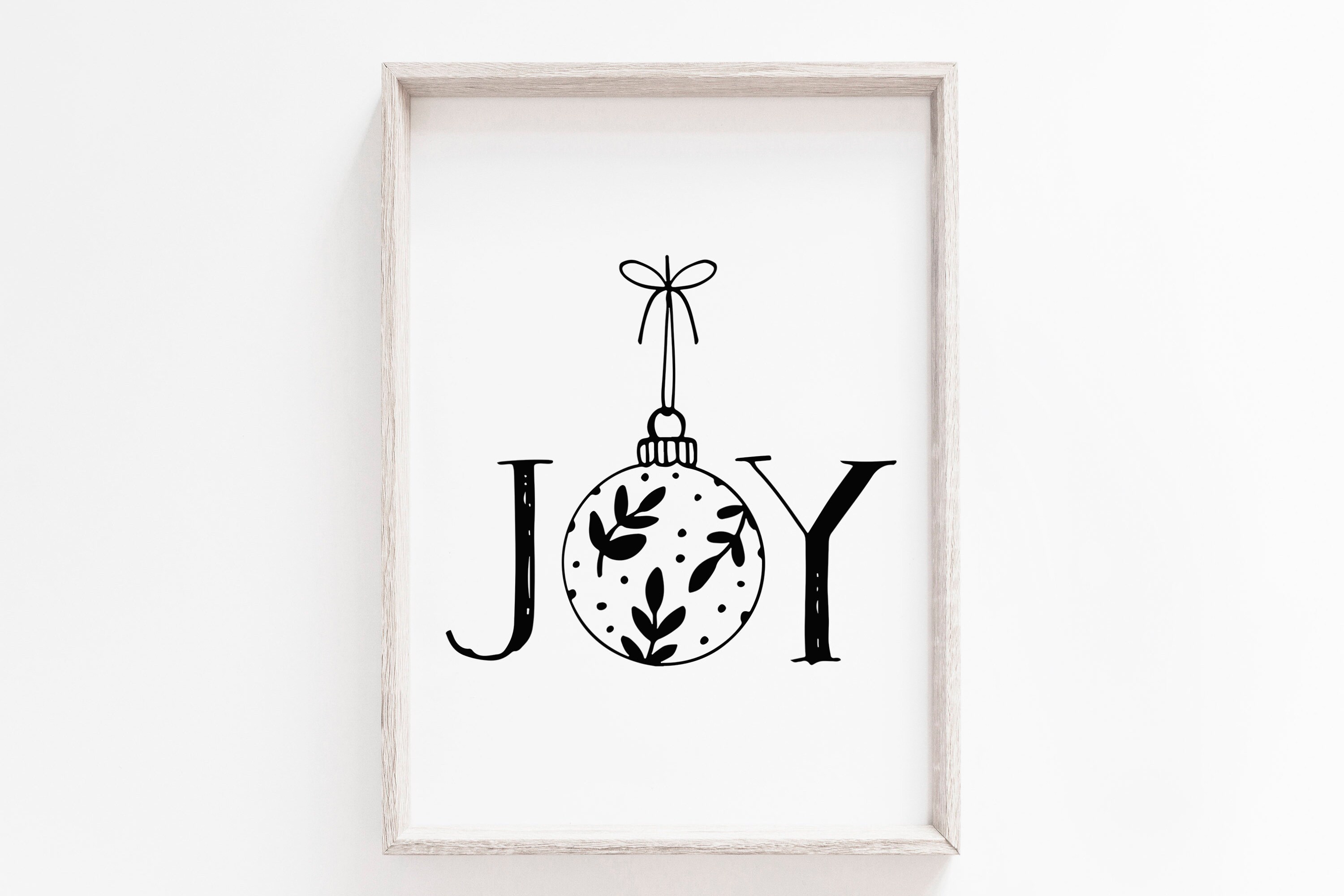 Christmas Printable JOY ORNAMENT Quote Print Holiday Decor | Etsy