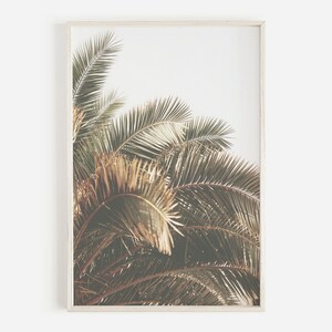 Boho palmeras arte impresión, impresión de arte tropical, decoración costera moderna, impresión digital de palmera, impresión de California, decoración de la playa de Boho, arte de la pared diy, arte de la pared del bricolaje