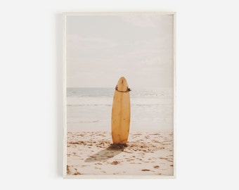 Impresión de la tabla de surf, arte de la pared de California, impresión de surf costera, decoración del surf, arte de la tabla de surf, decoración de la playa, arte moderno de la pared tropical, cartel del surfista