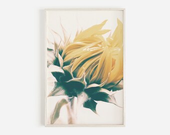 Flower Print, Floral Art Print, Pastel Flower Art, Boho Floral Print, Flower Wall Decor, Flower Poster, Sunflower Photo, Botanical Printable