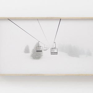 Samsung Frame TV Art | Winter Ski Slope | Winter Art for Frame Tv | Ski Lift Digital Art | Digital Art for Frame Tv | Park City Utah Print