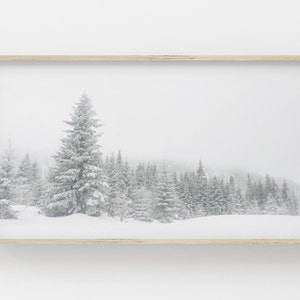 Samsung Frame TV Art | Winter Forest Digital Art | Snowy Winter Wonderland | Pine Forest Frame TV | Digital Art for Frame TV | Winter Print