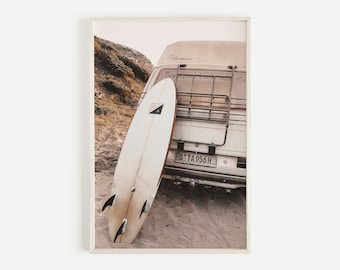 Impressão de van de praia, impressão de van de campista, pôster de vida de van, impressão de praia boho, impressão de van hippie, impressão de van kombi, arte de parede boho, pôster de van retrô