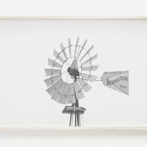 Windmill Print, Modern Farmhouse Decor, Windmill Print Landscape, Rustic Cottage Art, Windmill Print Download, Farm Wall Art, Rustic Prints