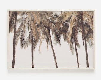 Palm Tree Print, Horizontal Wall Art, Pastel Beach Prints, Palm Print, Printable Wall Art, Horizontal Print, Large Wall Art, Tropical Decor