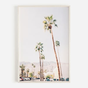 Impresión de palmas de California, huella de Palms Springs, Vintage imprimible, arte moderno de la pared Boho, desierto de Arizona, arte de la pared del árbol de palma, impresión de California