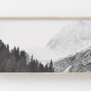 Samsung Frame TV Art | Winter Landscape Digital Art | Winter Forest Art for Frame Tv | Foggy Mountains | Evergreen Trees | Digital Art Tv