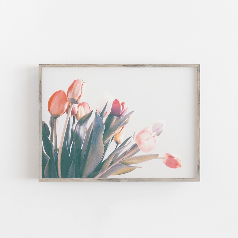 Floral Print Farmhouse Tulips Instant Art Tulip Art Print | Etsy