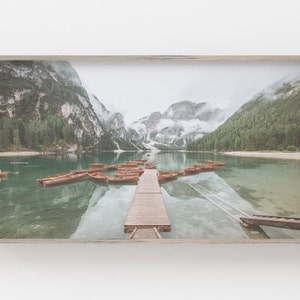 Samsung Frame TV Art | Mountain Lake Art | Lake Canoe Art for Frame TV | Travel Digital Art | Canada Forest Frame Tv | Digital Art Frame Tv