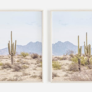 Four Peaks Arizona Wüste Druck Set, 2er Set Drucke, Kaktus Druck, Wüste Wand Kunst Landschaft Druck, Arizona Kaktus Wand Kunst, Natur Drucke
