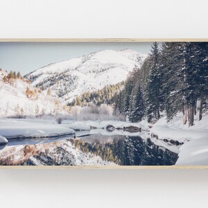 Samsung Frame TV Art | Winter Art for Frame Tv | Snow Covered Forest | Frozen Pond | Holiday TV Download | Christmas Art | Digital Frame TV