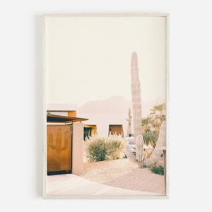 Palm Springs Print, Cactus Print, Mid Century Modern Architecture, Boho Wall Art, California Desert Print, Palm Springs Photo Saguaro Cactus