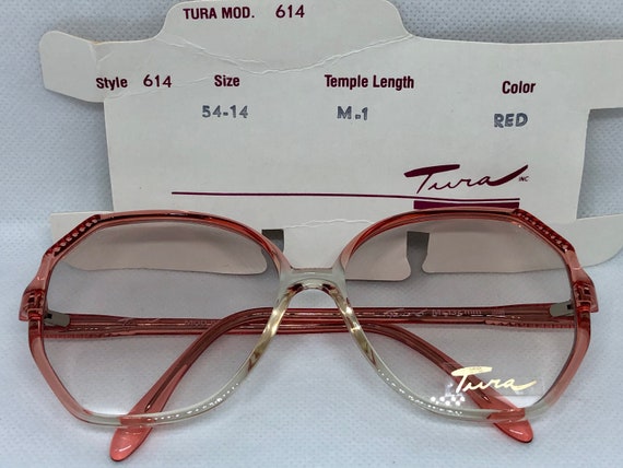 80\'s Vintage Tura Eyewear- Prescription glasses frames Tura 80s Vintage Oval Cateye Glasses Made in Japan. Gold  main image 4