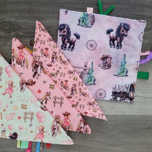 Baby label comforter, baby play blanket sensory comforter