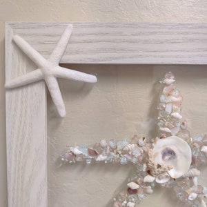 Seashell Starfish, coral, beach decor, beach wedding gift, beach art, coastal decor, nautical decor, 13 x 11 Framed Art image 2