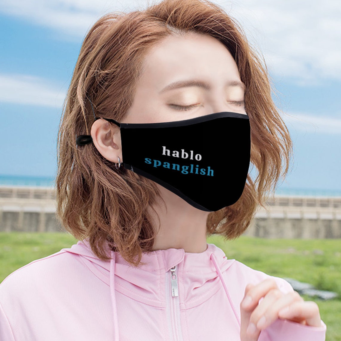 Funny Spanish Face Mask Reusable Face Mask Hablo Spanglish Etsy