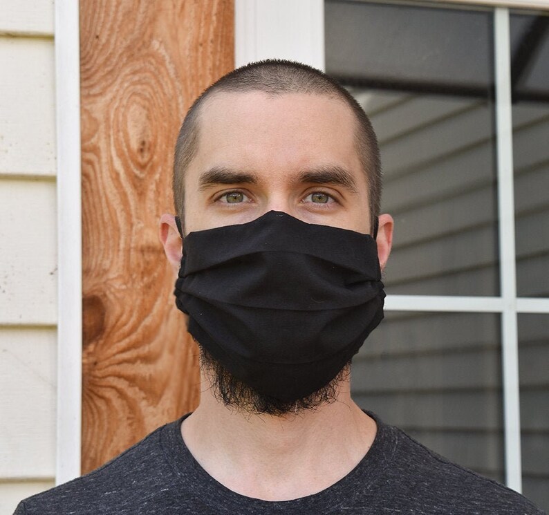 Black Face Mask Mens Face Mask Adjustable Face Mask Made in Etsy
