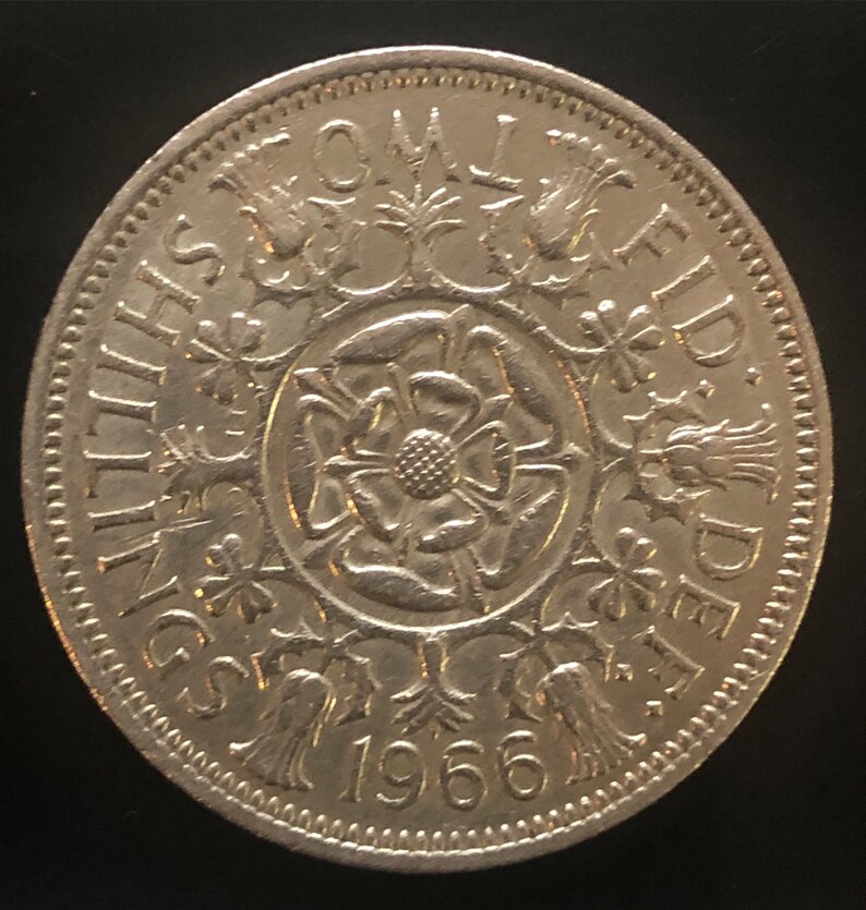 Dei Gratia Regina Elizabeth Ii Münze 1966 1966 Dei Gratia Regina Elizabeth II Two Shillings . | Etsy