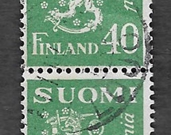Finland 1930  40p  Vertical Pair of Suomi Finland Unused Collectible Rare CTO Stamp